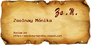 Zsolnay Mónika névjegykártya